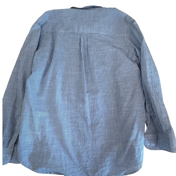 Gap Womens BF Popover Blue White Striped Cotton Shirt M 527949-00-1 HO-18/SB2 - Picture 6 of 9